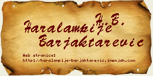 Haralampije Barjaktarević vizit kartica